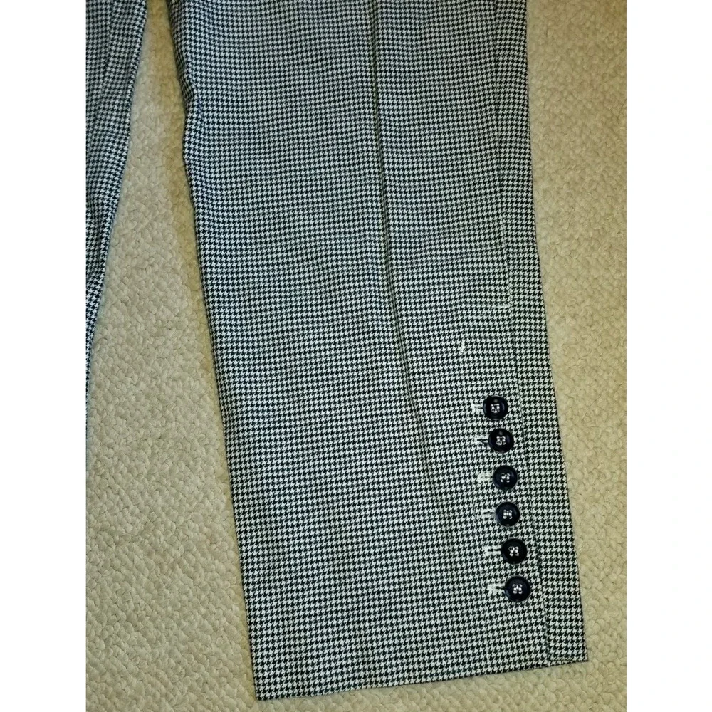 Womens Pants-TALBOTS-off-white/blue houndstooth 